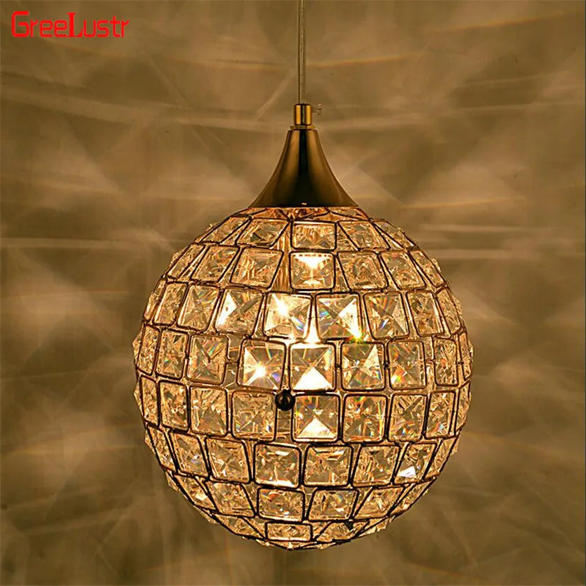 Nordic Crystal Ball LED Pendant by Afralia™: Elegant Lighting for Living Room, Bedroom & Loft