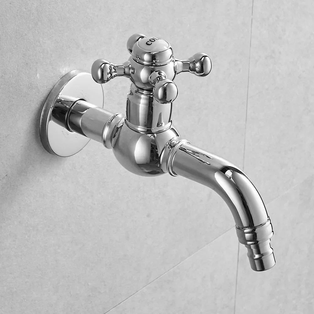 Afralia™ Long Garden Crane Chrome Brass Bathroom Faucet