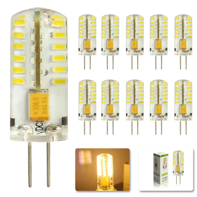 Afralia™ G4 LED Spot Light Bulb 4W - Crystal Lighting Lamp Spotlight - 10Pcs