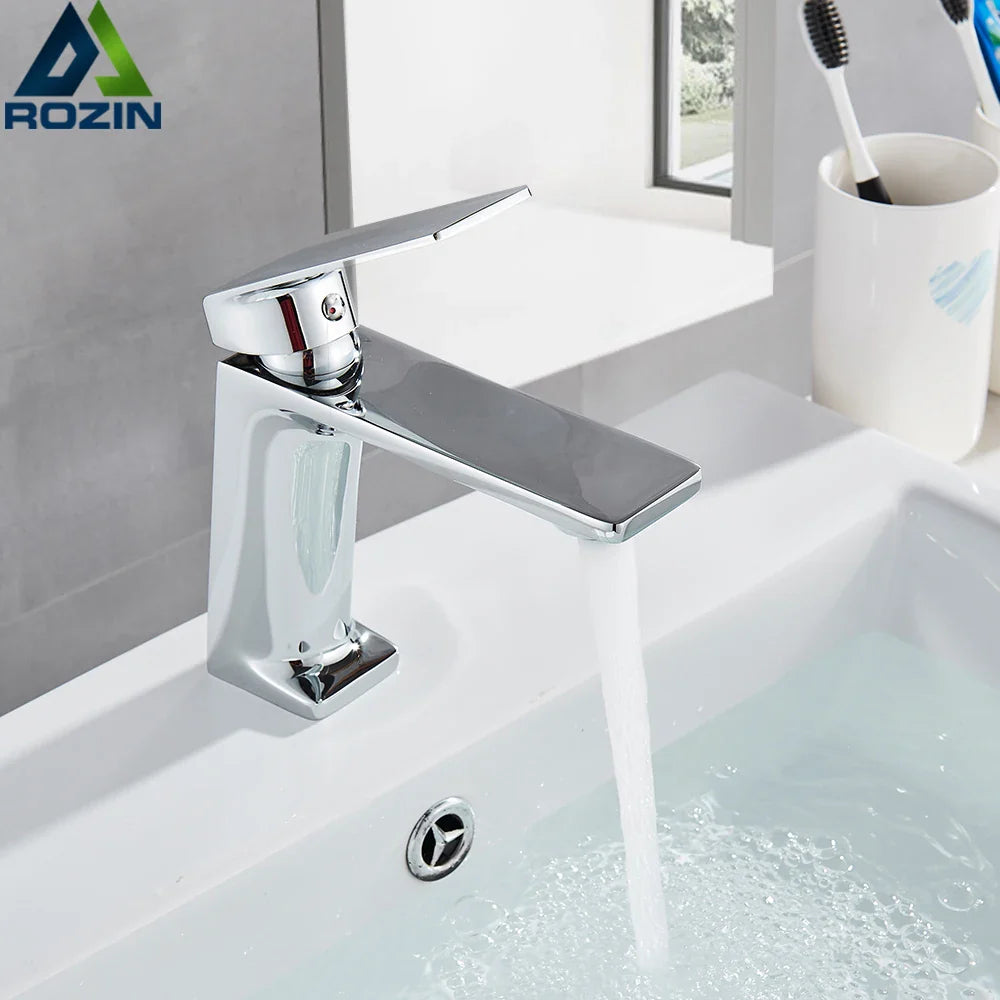 Afralia™ Chrome Basin Faucet Single Handle Hot Cold Mixer Tap Vintage Wash Sink
