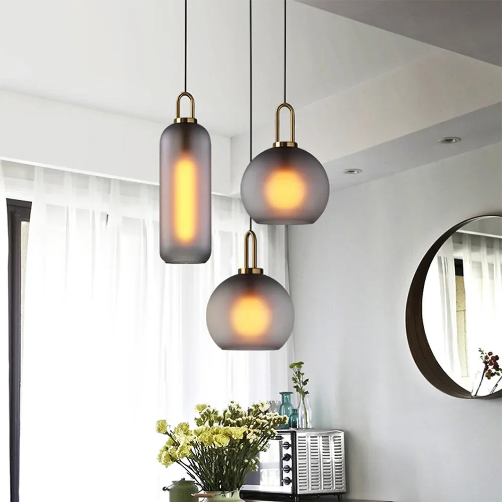 Afralia™ Glass Ball Pendant Light: Luxury Restaurant & Bar Nordic Bedroom Lamp