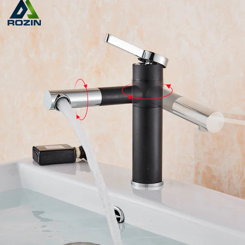 Afralia™ White Spray Painting Basin Taps 360° Swivel Spout for Bathroom Sink