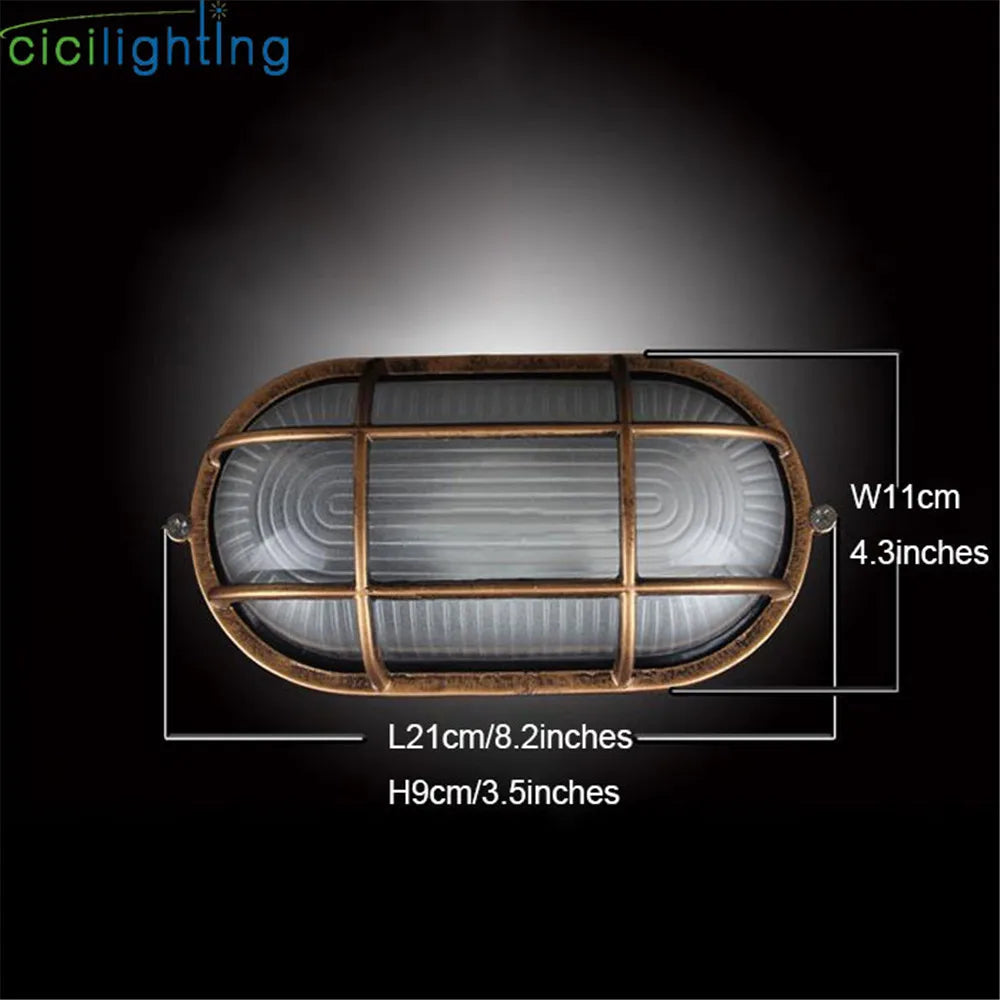 Afralia™ Retro Vintage Waterproof Outdoor Wall Light E27 Ceiling Lamp - Cicilighting
