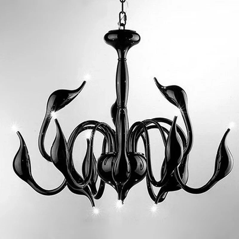 Afralia™ Nordic Art Swan Chandelier Light LED Lamp for Bedroom Living Room Decor