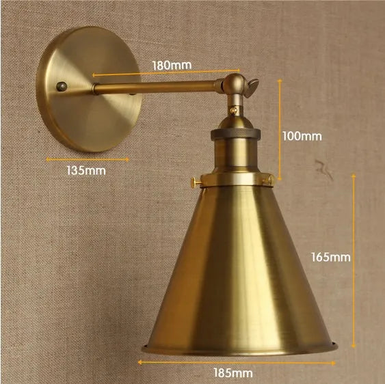 Afralia™ Industrial Vintage Brass Loft Wall Sconce Retro Edison Light Fixture