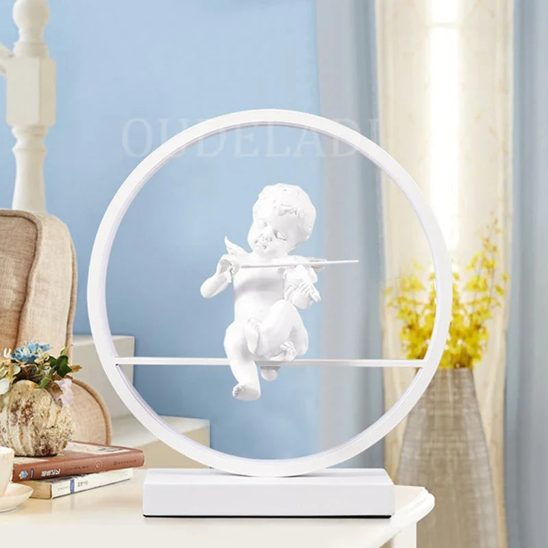 Afralia™ Angel Doll Bird Table Lamp: Romantic LED Lighting for Home Decor