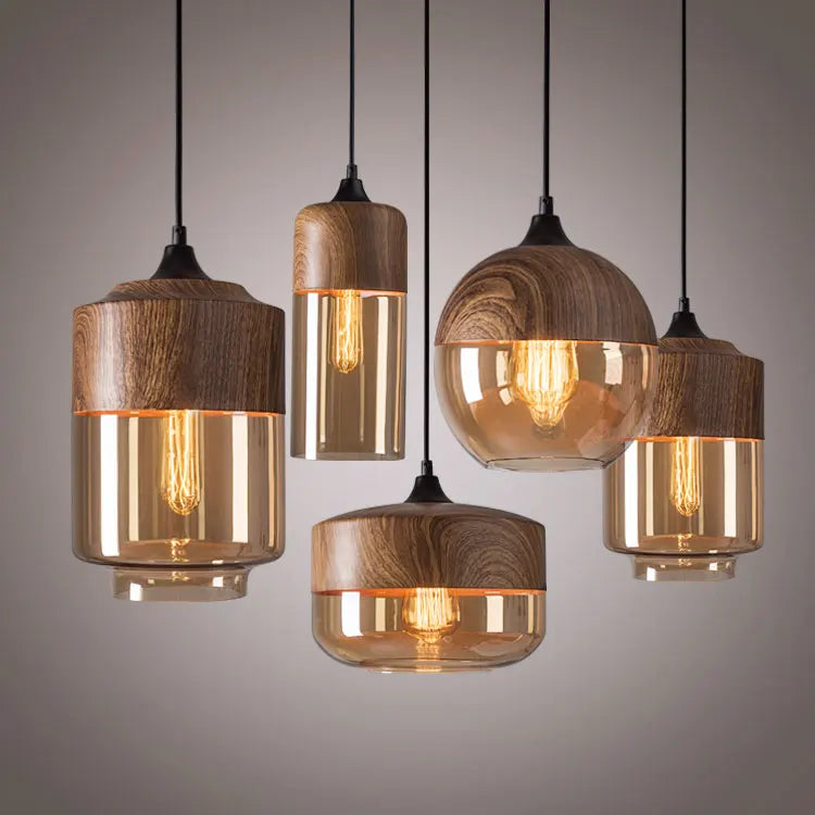 Afralia™ Glass Nordic Pendant Lamp for Dining Room, Bar, Cafe, Loft - LED Industrial Lighting