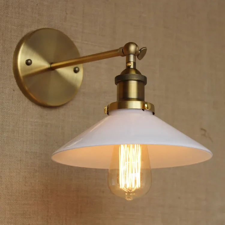 Afralia™ White Glass Retro Industrial Wall Sconce, Vintage Edison Style Wall Lights Fixtures