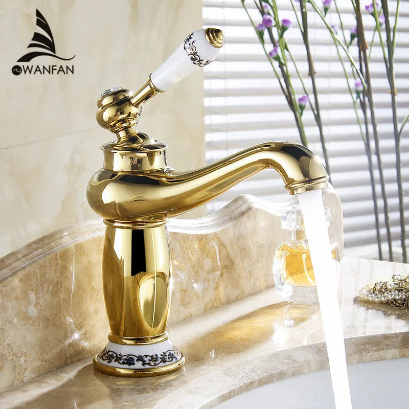 Afralia™ Brass Bathroom Basin Sink Faucet Water Mixer - M-16F