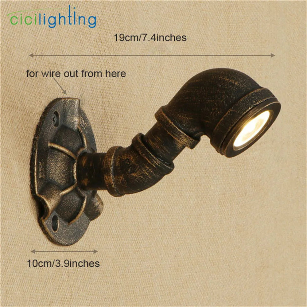 Afralia™ Water Pipe Decor LED Wall Light 5W 10W Warm White for Kitchen Bedroom Stairs
