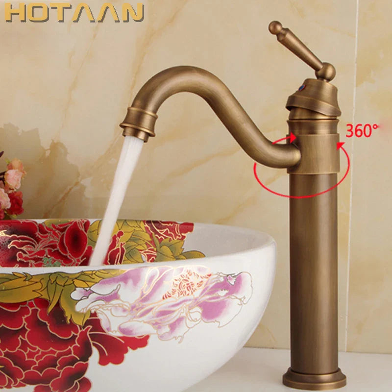 Afralia™ Bronze Finish Bathroom Sink Faucet Basin Tap YT-5050
