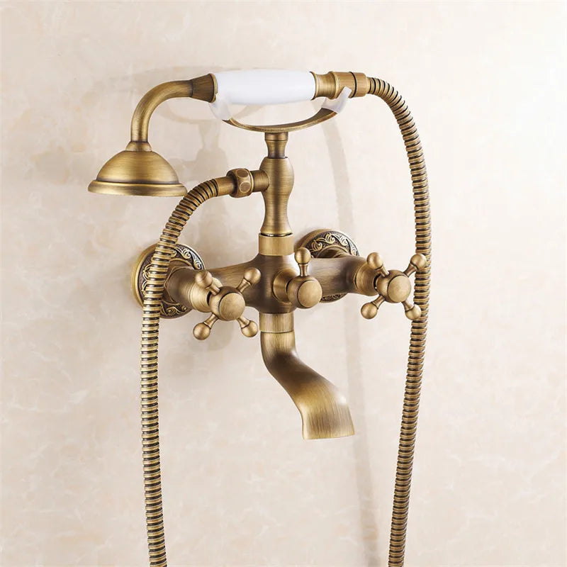 Afralia™ Waterfall Wall Bath Shower Faucet Set with Mixer for Bathroom Sink