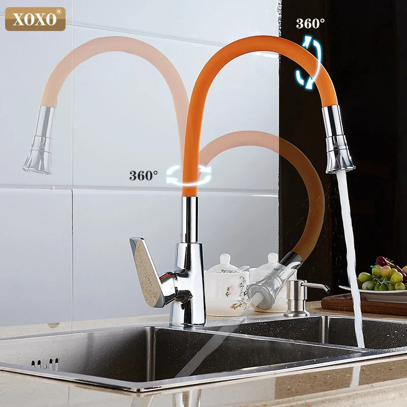 Afralia™ Orange Kitchen Faucet Cold and Hot Mixer Tap 1302