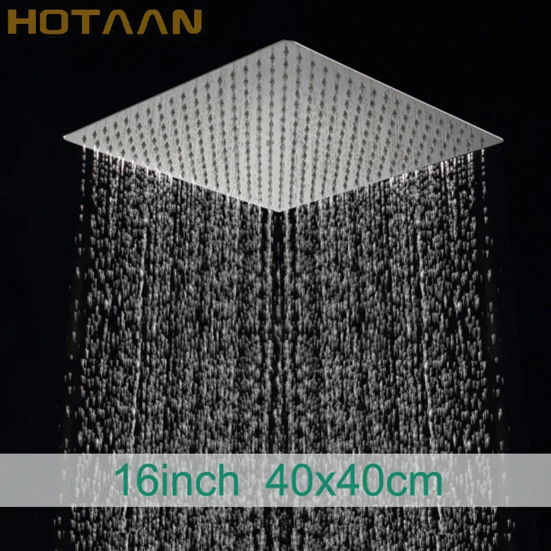 Afralia™ Chrome Stainless Steel 16" Rainfall Shower Head - Ceiling/Wall Mount - Bathroom Accessory