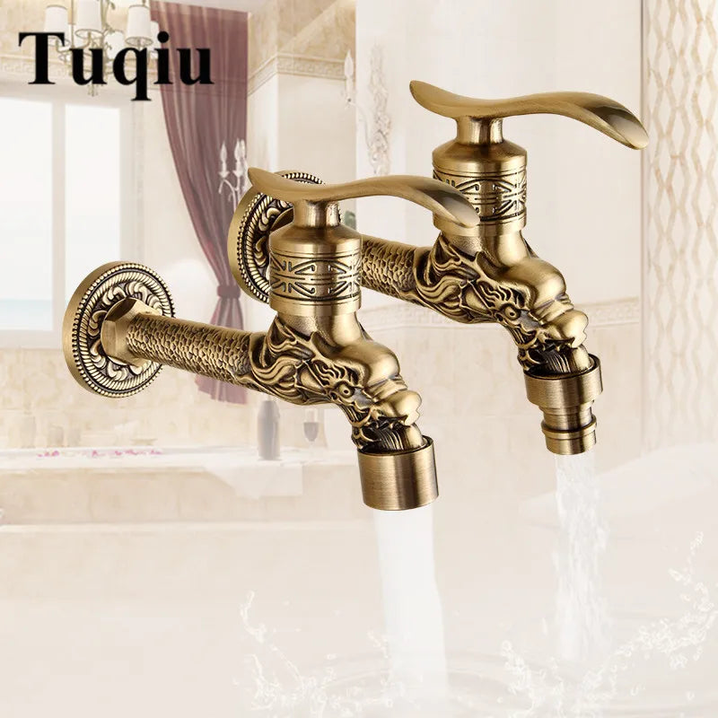 Afralia™ Antique Garden Bibcocks Tap for Outdoor Washing, Bathroom, Mop, and More