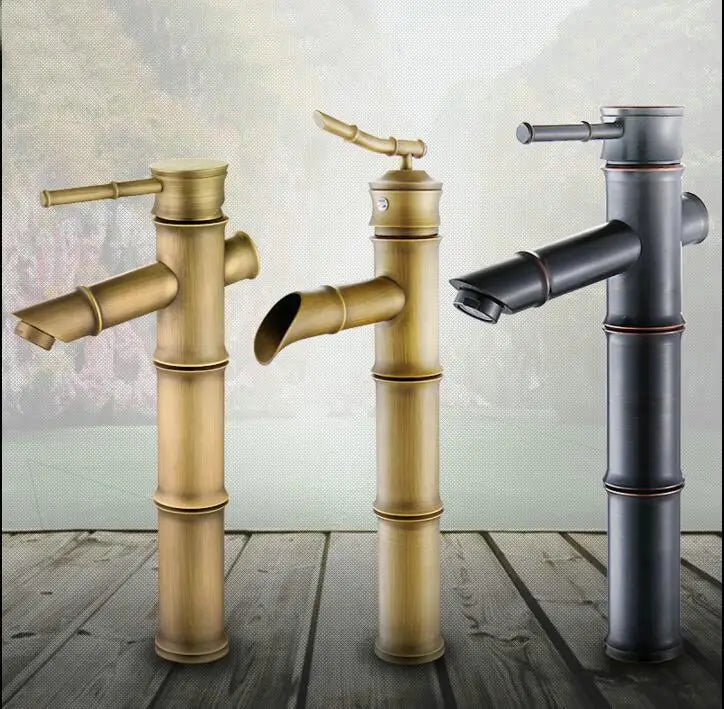 Afralia™ Brass Basin Mixer Tap: Waterfall Faucet in Antique Bronze Black Finish