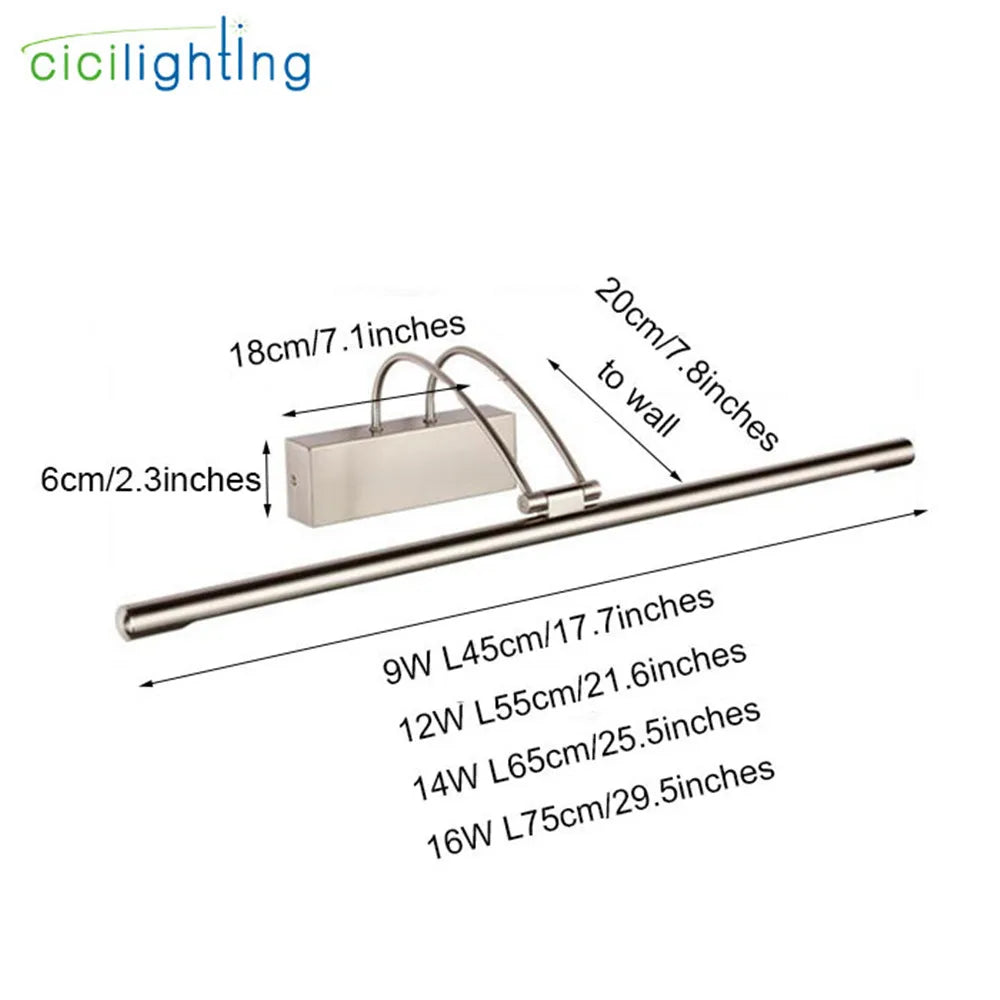 Afralia™ LED Vanity Light for Bathroom Mirror Front Lights, Modern Art Decor, 45-75cm