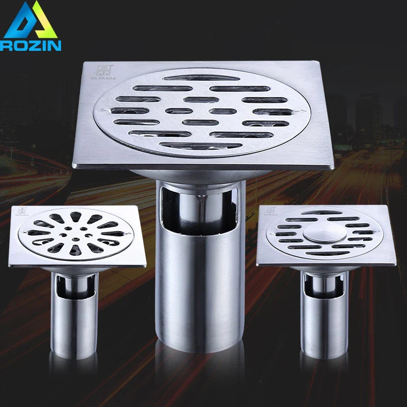 Afralia™ Stainless Steel Square Floor Drain for Bathroom and Kitchen