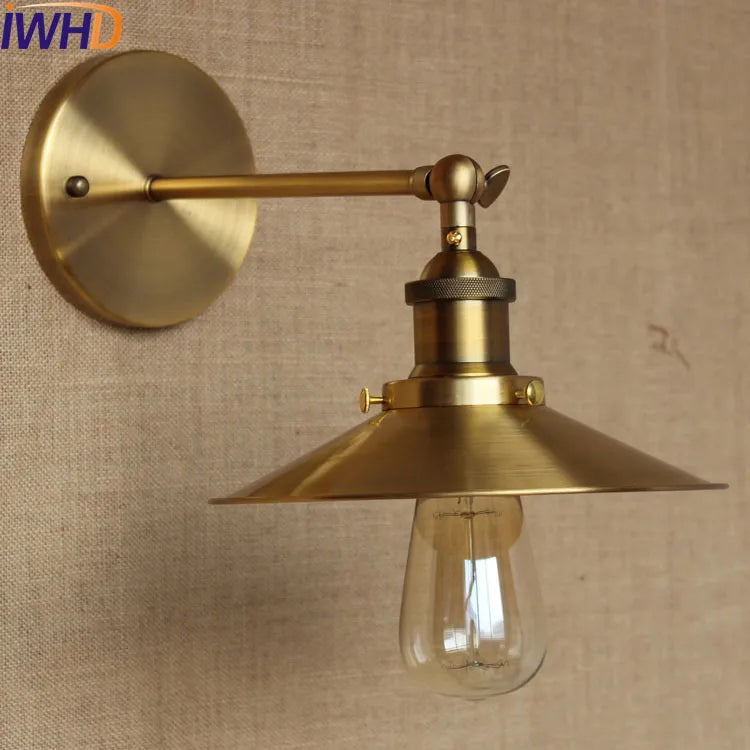 Afralia™ Retro Loft Vintage Wall Lamp Gold Shade Industrial Sconce Fixtures