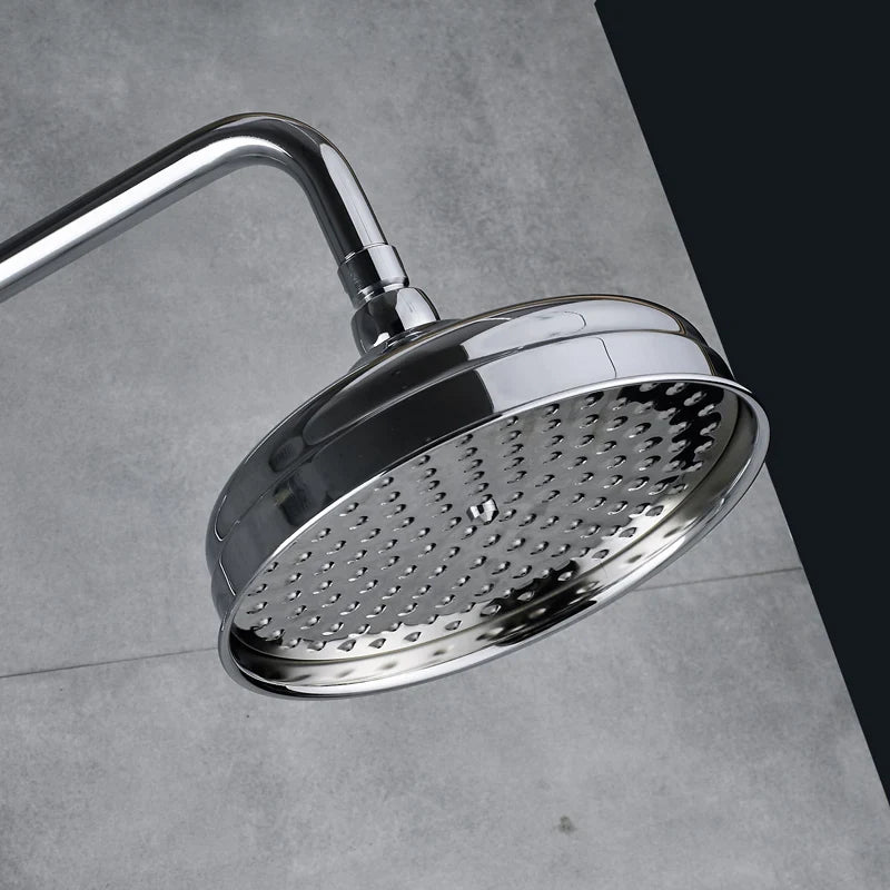 Afralia™ Dual Handle Chrome Brass Shower Mixer System with 8" Rainfall Shower Head