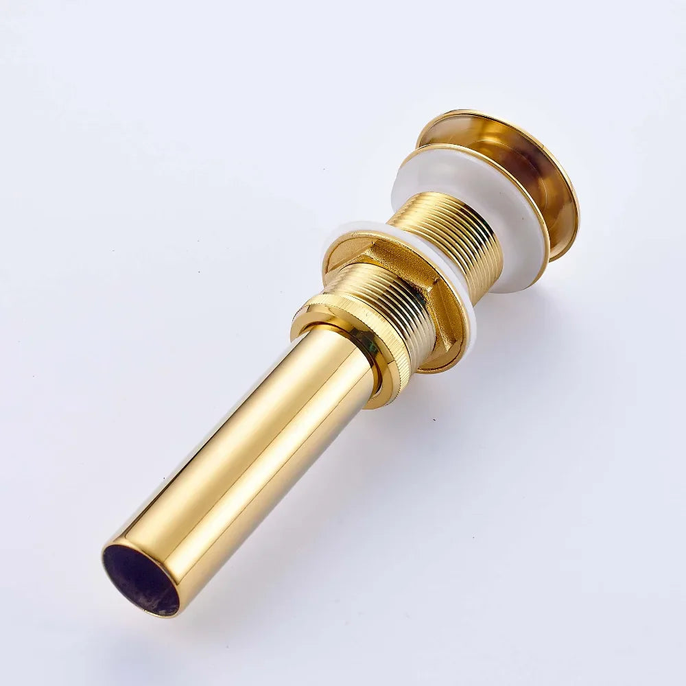 Afralia™ Golden Brass Vintage Bathroom Sink Pop Up Drain