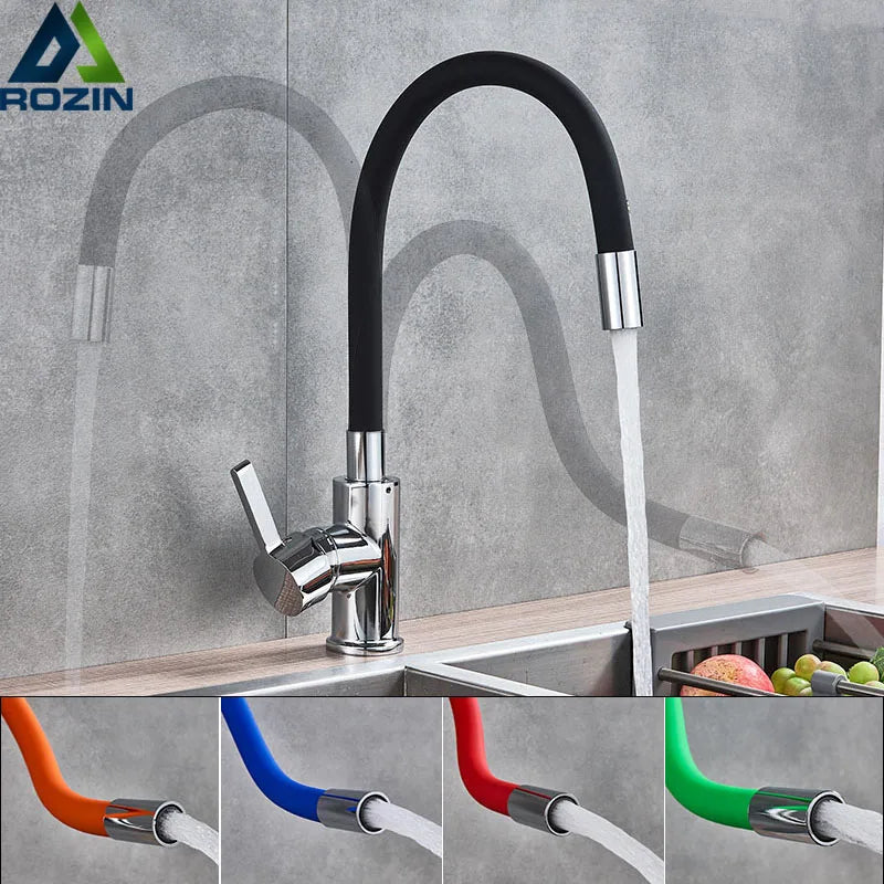 Afralia™ Flexi-Neck Kitchen Sink Faucet: Hot Cold Mixer, Deck Mounted Bathroom Tap
