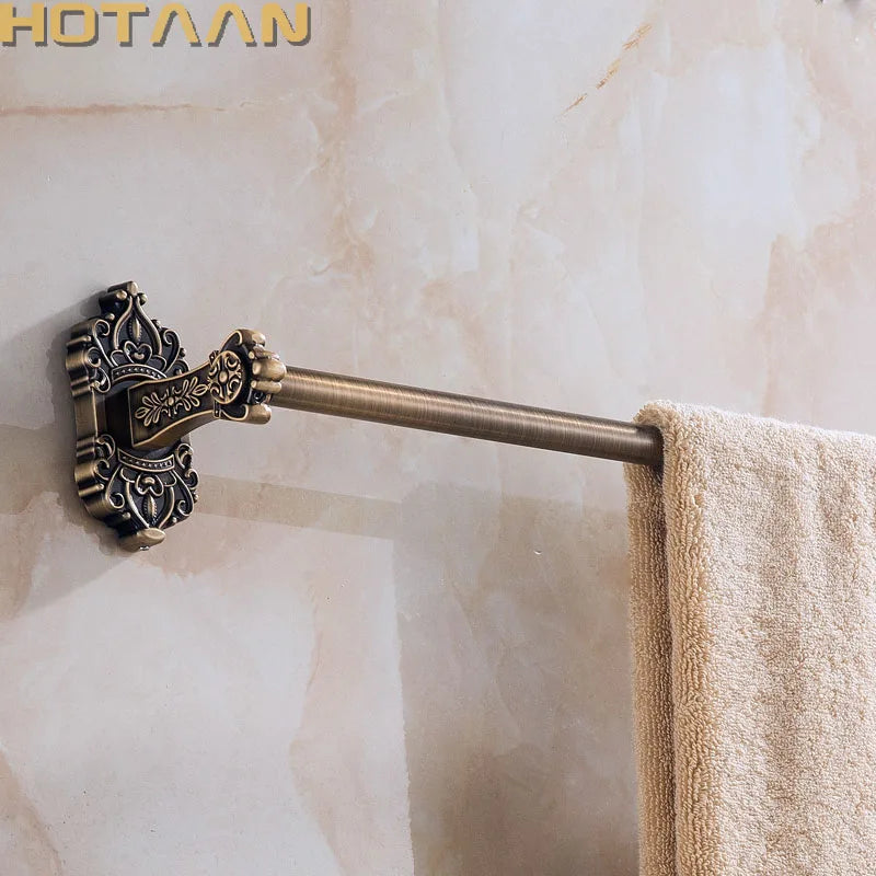 Afralia™ Antique Brass Towel Bar - Wall Mounted Bathroom Accessories