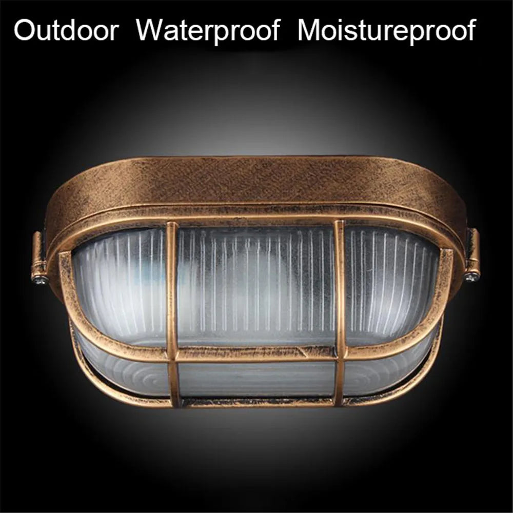 Afralia™ Retro Vintage Waterproof Outdoor Wall Light E27 Ceiling Lamp - Cicilighting