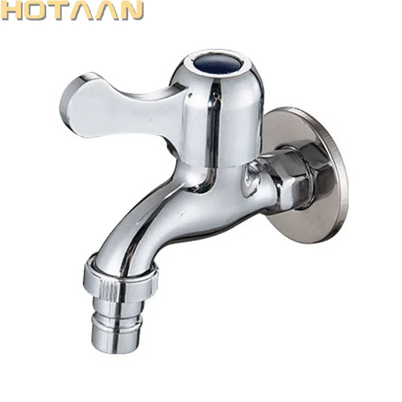 Afralia™ Brass Washer Tap Bibcock Faucet - Single Handle Cold Water Washing Machine Bibcock