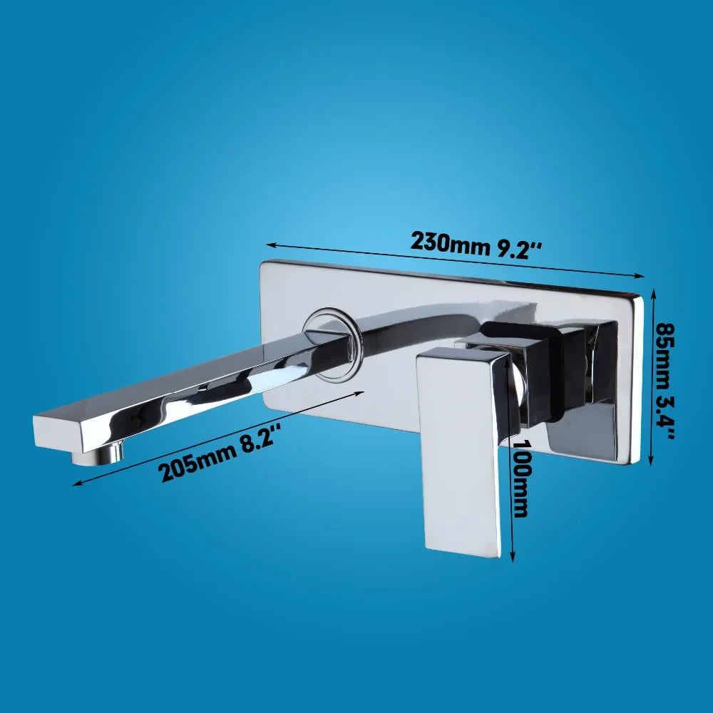 Afralia™ Golden Polished Wall Mount Bathroom Basin Sink Faucet with Hot & Cold Mixer