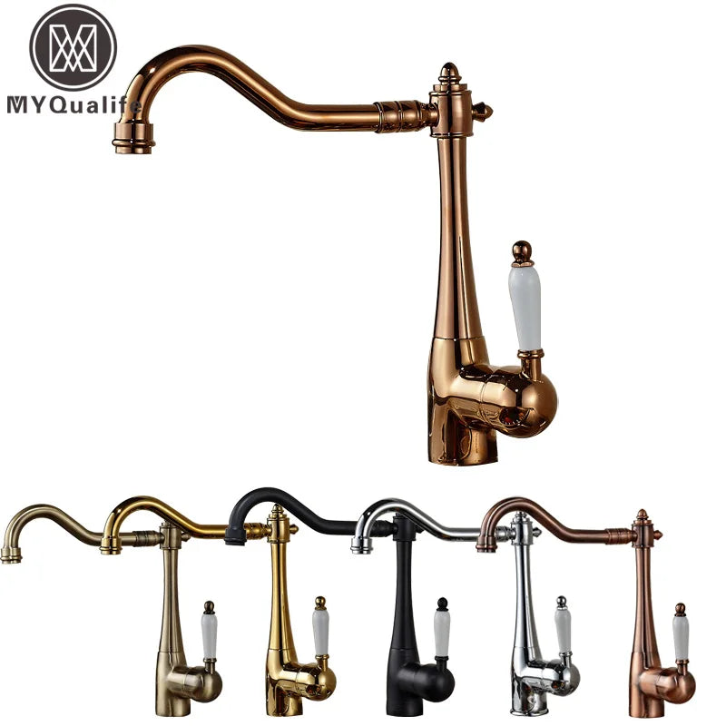 Afralia™ Swivel Spout Kitchen Sink Faucet with Single Handle for Hot and Cold Water