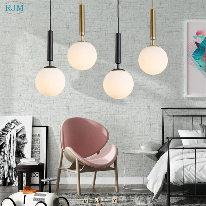 Afralia™ Glass Ball LED Pendant Light: Nordic Modern, Single Head, Creative Design