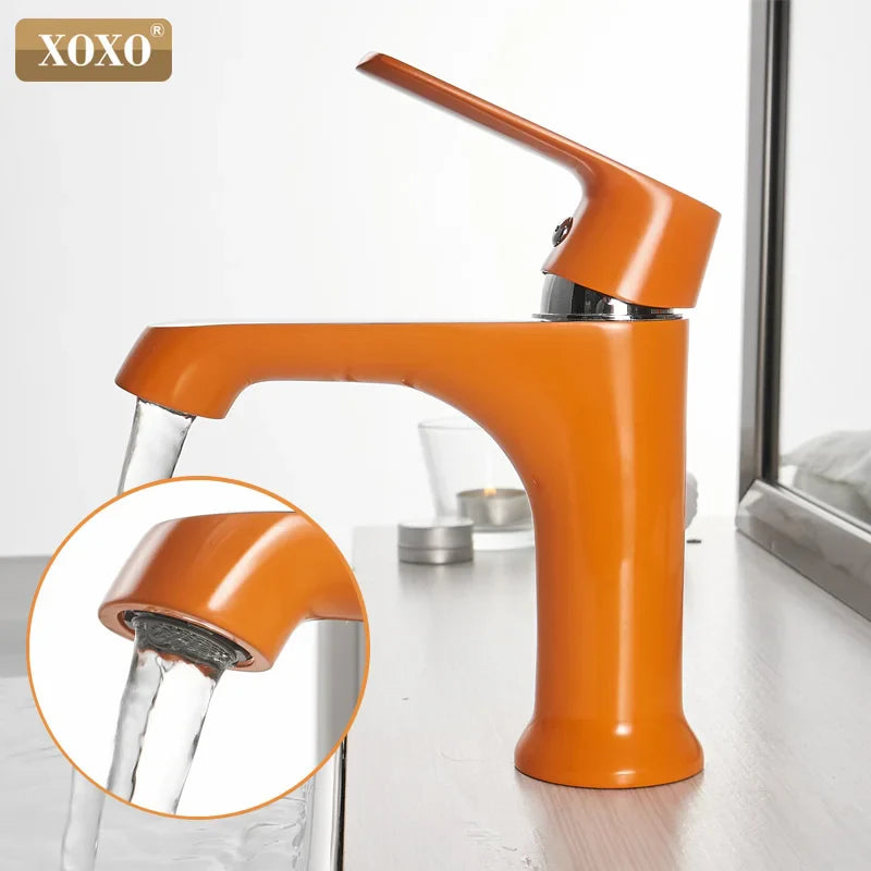 Afralia™ Bronze Green Fashion Basin Faucet, Single Hole Bathroom Mixer, Hot and Cold Water