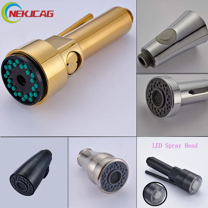 Afralia™ LED Kitchen Faucet Spray Head - Color Changing Pull Out Nozzle Plugin