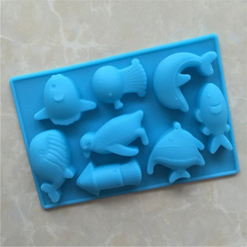 Afralia™ Marine Creature Silicone Chocolate Mould - Kitchen Cake Tool for Decoration and Baking