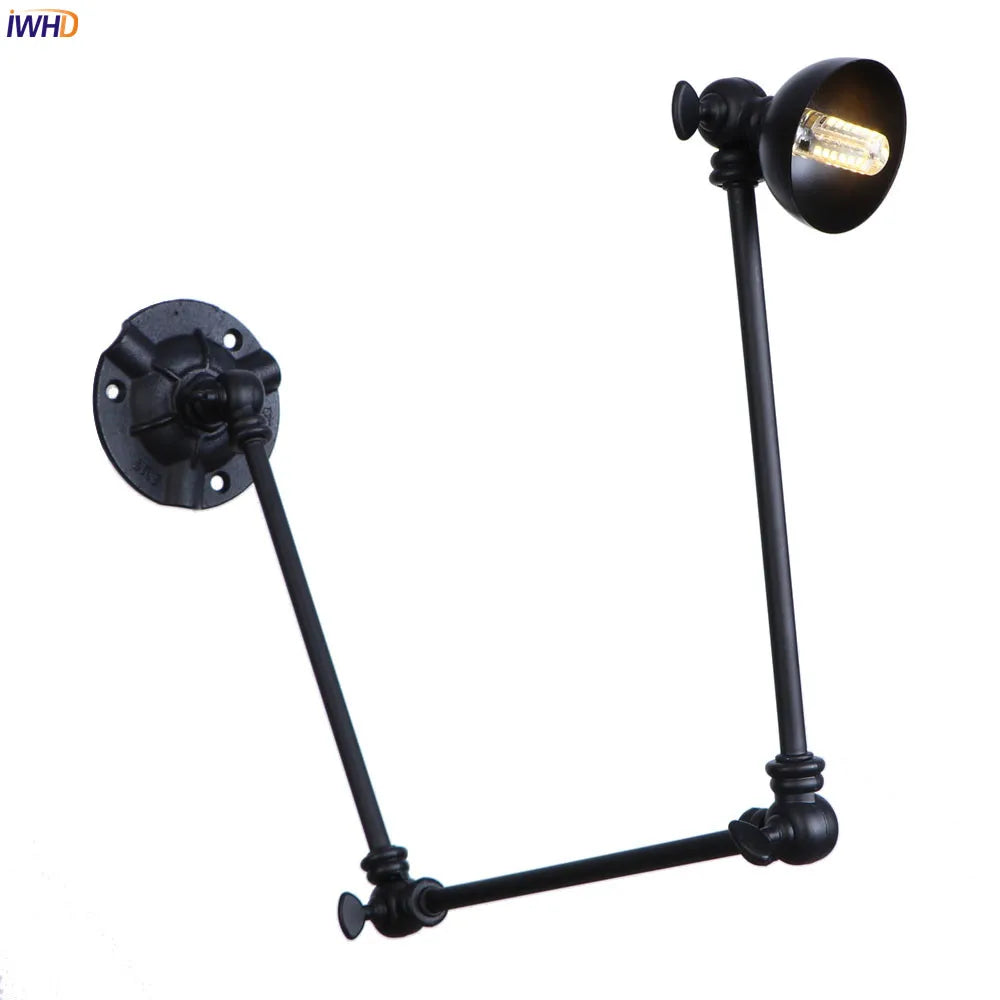 Afralia™ Industrial Vintage Adjustable Swing Wall Sconce Stair Light - Set of 3