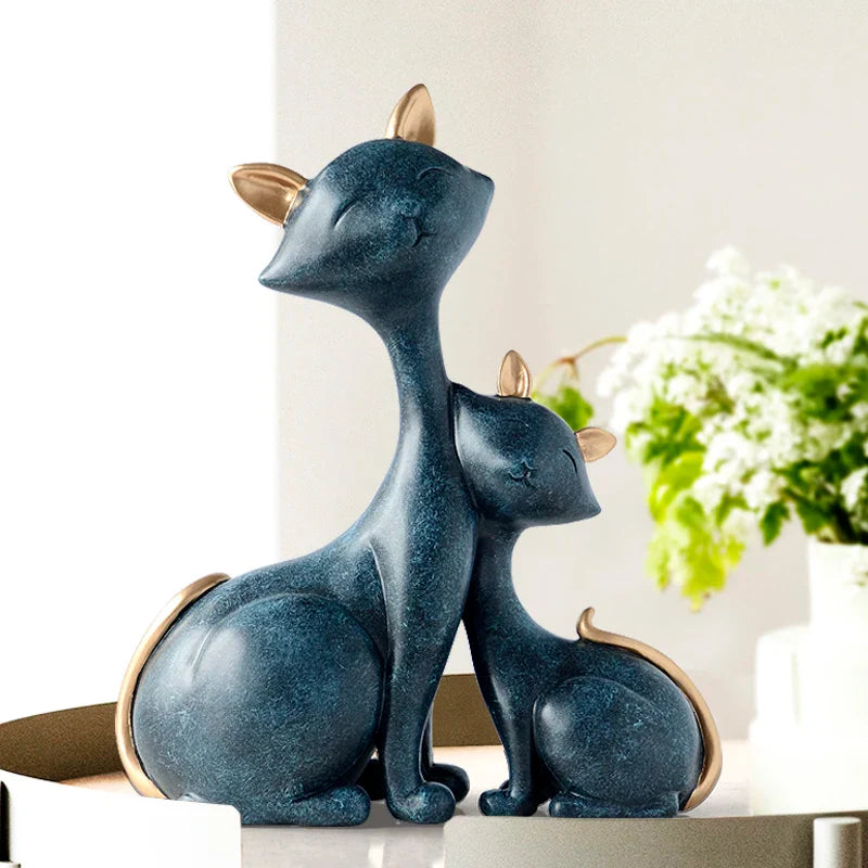 Afralia™ Resin Cat Figurines Miniatures Decorative Animals Desktop Gift Statue Ornaments