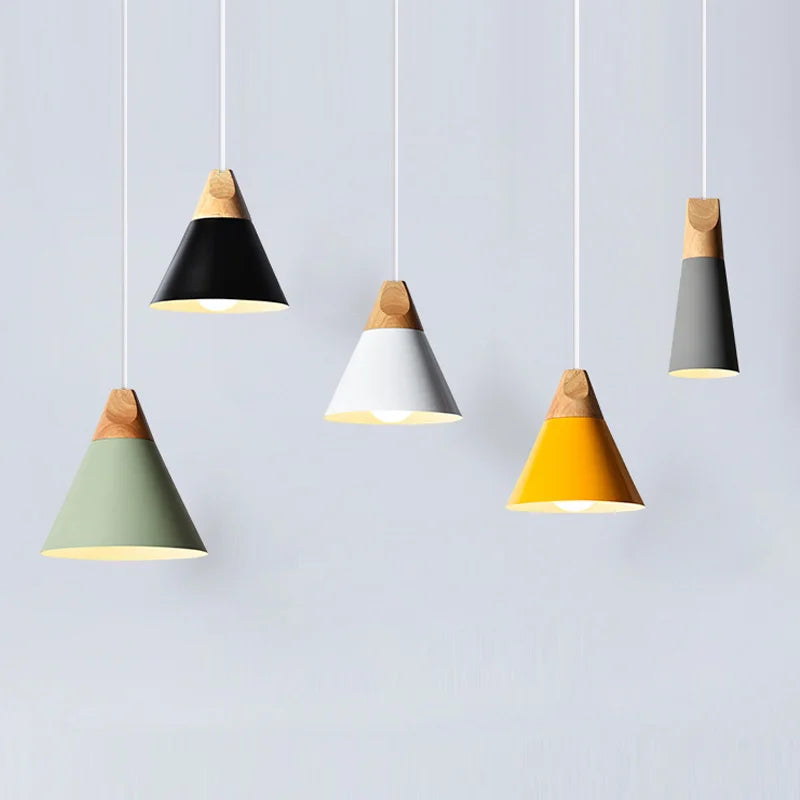 Afralia™ Modern Wood Pendant Lights LED Hanglamp For Bar Restaurant Home Decoration