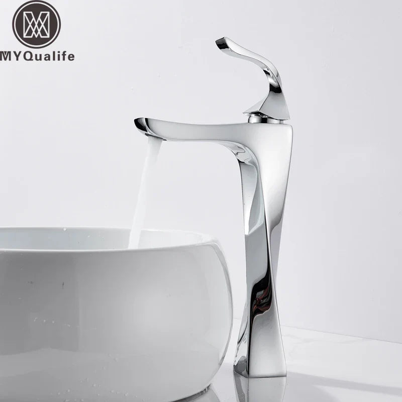 Afralia™ Chrome Basin Mixer Tap - Deck Mounted Bathroom Sink Faucet