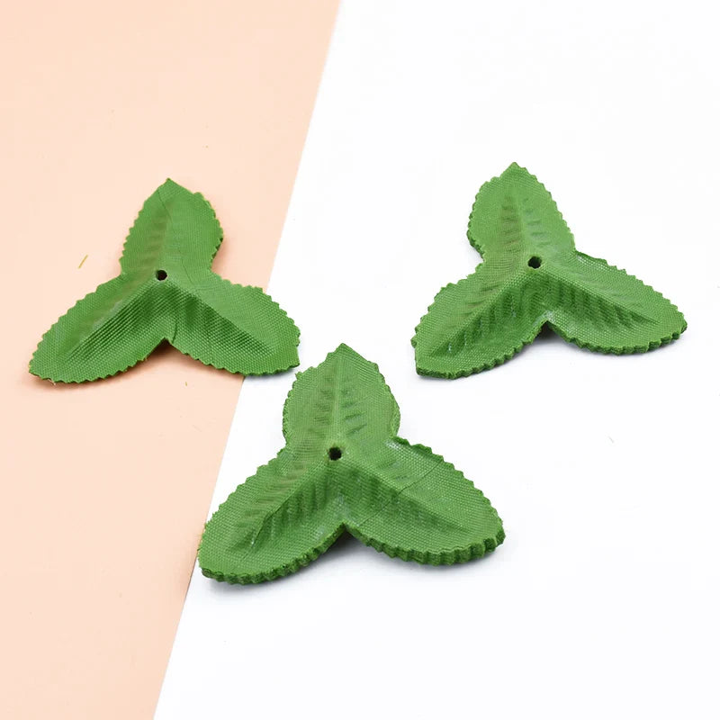 Afralia™ Artificial Green Leaves Silk Roses for Wedding Home Decor DIY Craft