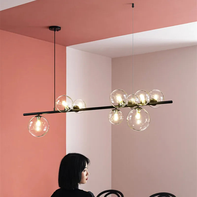 Afralia™ Nordic Glass Bubble Chandelier for Bedroom Dinning Room Decor