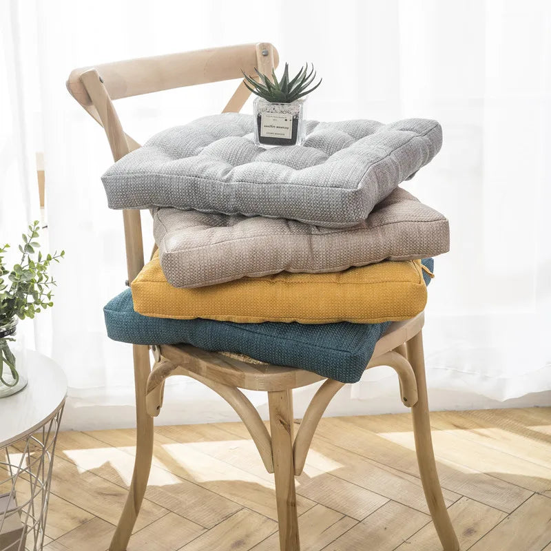 Afralia™ Square Cotton Upholstery Seat Cushion: Soft, Padded, and Lace Up for Office, Home, Car & Garden