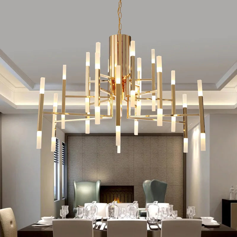 Afralia™ Modern Tube G4 Chandelier Pendant Light Fixture for Artistic Room Decor