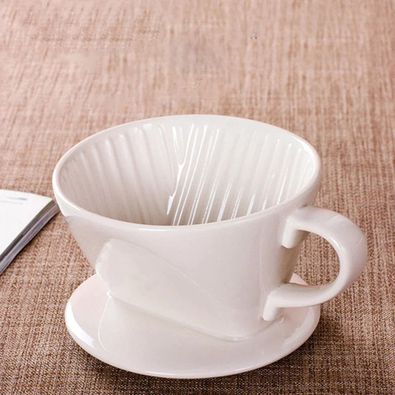 Afralia™ Ceramic Coffee Drip Filter: Reusable Hand Brewed Coffee Funnel
