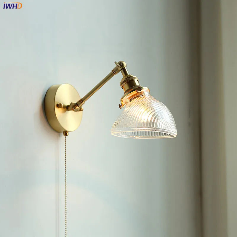 Afralia™ Copper Glass LED Wall Sconce: Modern Nordic Stair & Bathroom Mirror Light