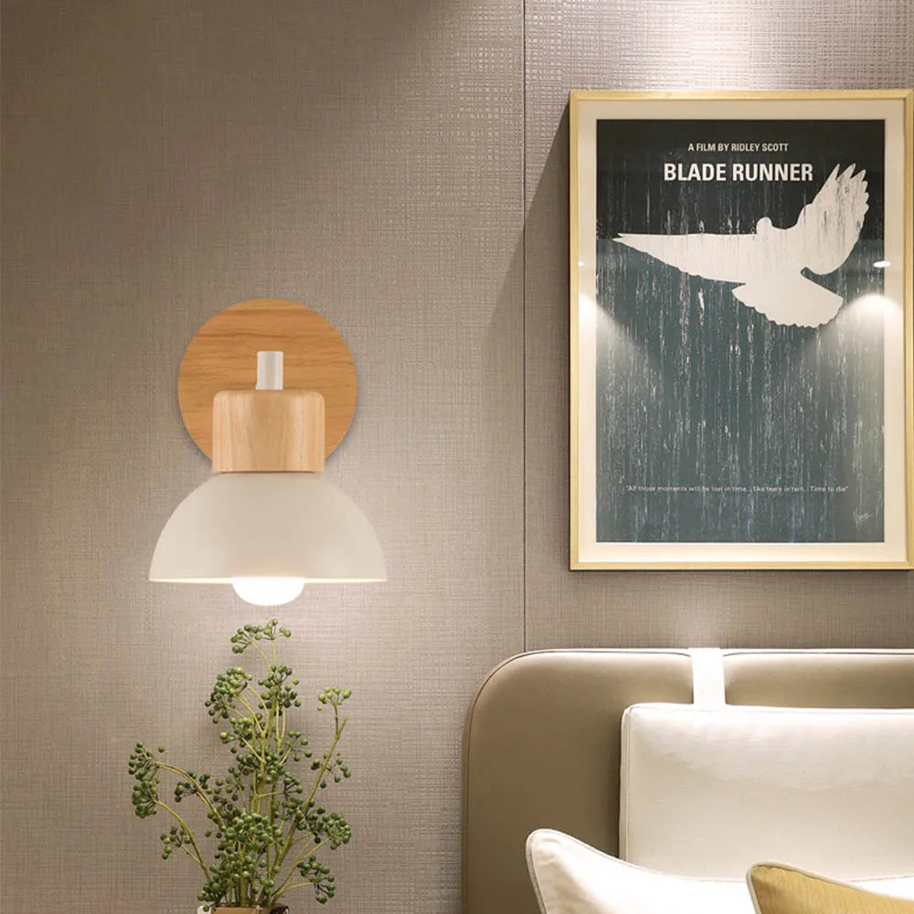 Afralia™ Nordic Wooden Wall Sconce Light: Modern Vintage Decor for Bedroom & Living Room