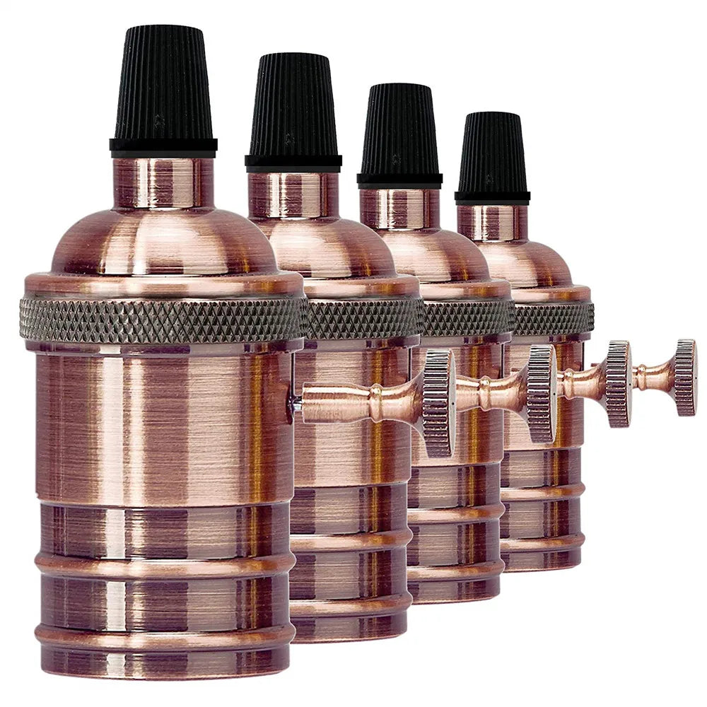 Afralia™ Vintage E27 Socket Lamp Base With Switch - Edison Style Bulb Holder Socket