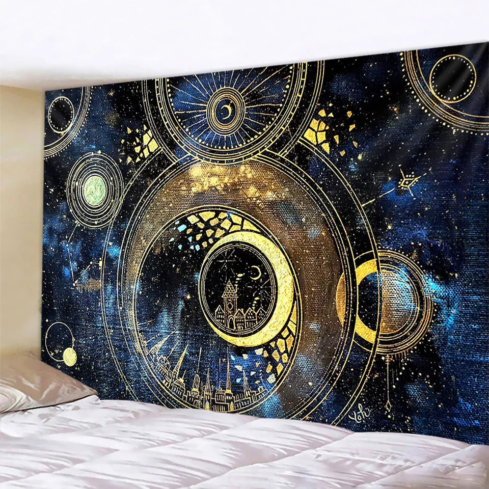 Afralia™ Starry Sky Mandala Tapestry - Boho Home Decor Wall Art