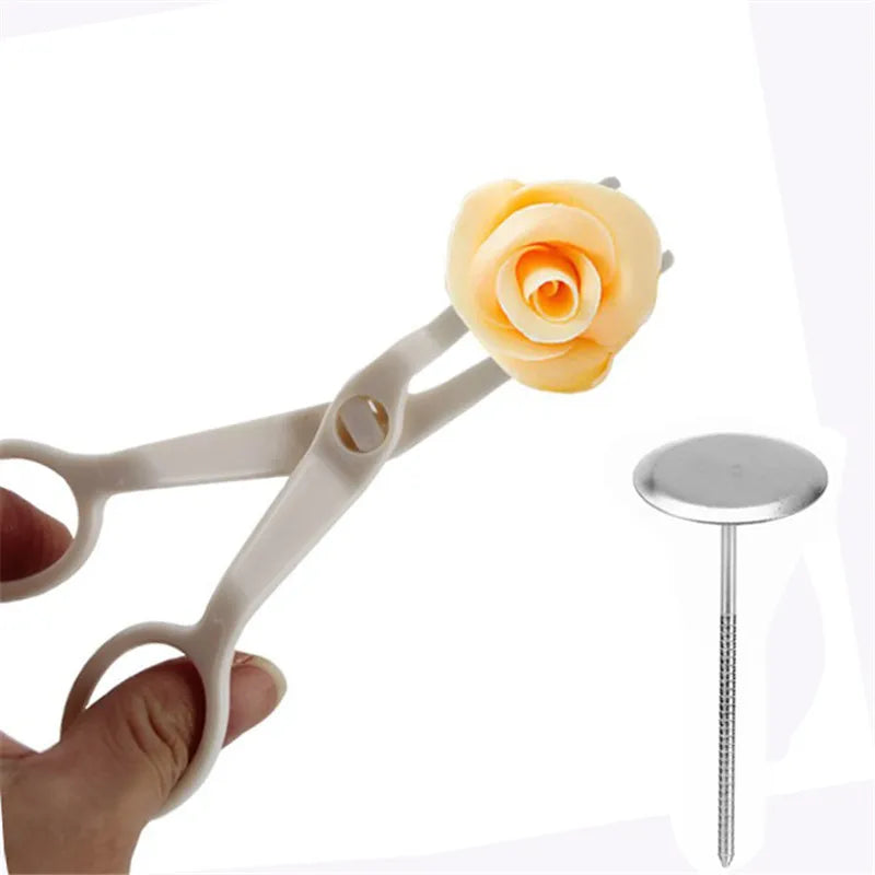 Afralia™ Cream Flower Scissors Set - Cake Decorating Tools