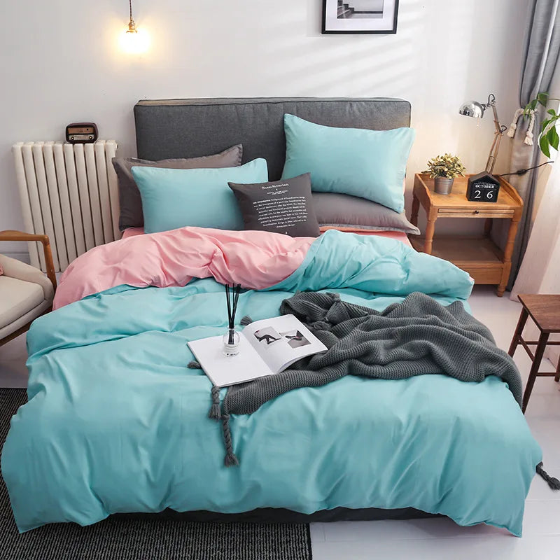 Afralia™ Luxury Blue Duvet Cover Set with Sheet and Pillowcases